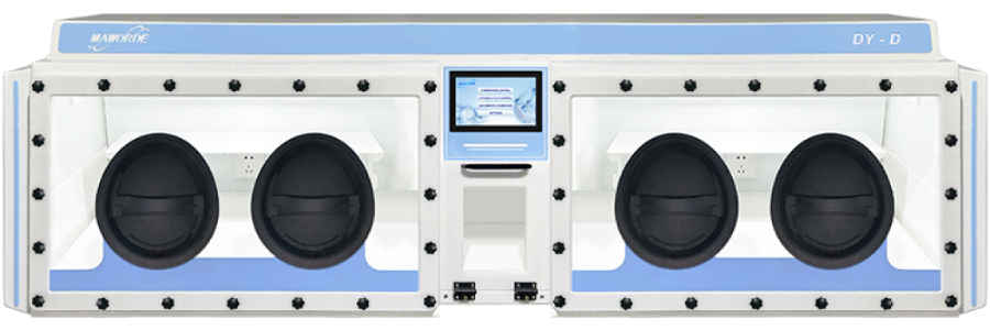 Клеточная станция для создания условий гипоксии, двойная, Maworde. Станция имеет две отдельные камеры, с одним контроллером и общим шлюзом. В каждой камере можно создать разные условия газового состава и проводить эксперименты одновременно. Станция подходит для работы с клетками и доступна в двух вариантах, отличающихся размерами.